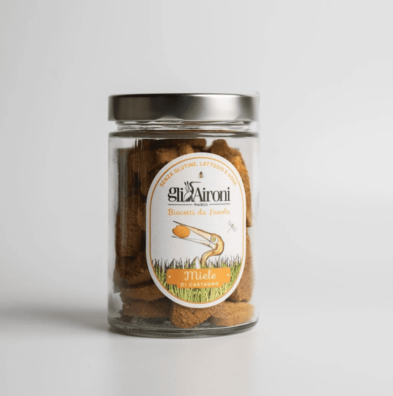 Kastanjehonningkjeks – gluten og laktosefri 200g glass glutenfri, Gli Aironi